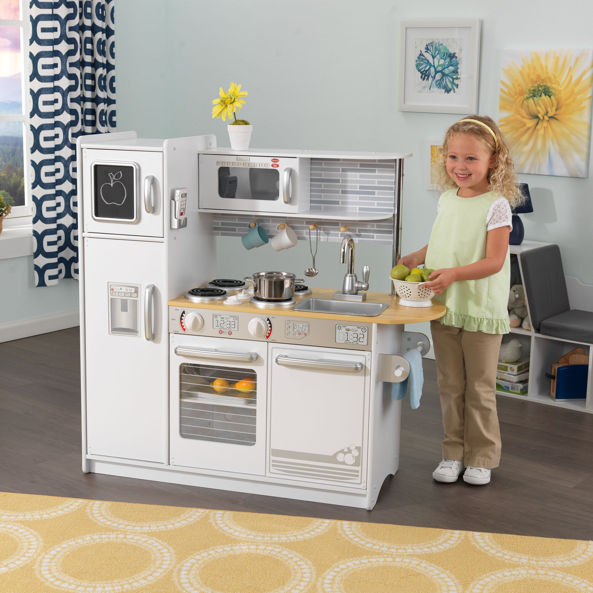 Uptown White Kitchen KidKraft Play Kitchens Maisonette