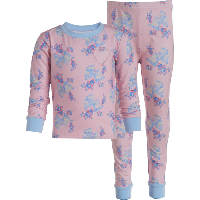 x Love Shack Fancy Rosa Beaux Lulu PJ Set, Candy Pink - Pajamas - 1