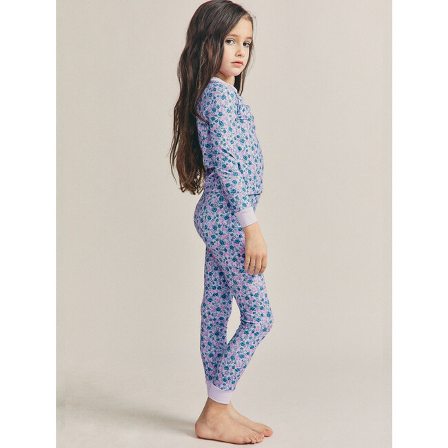 x Love Shack Fancy Coast Floral Lulu PJ Set, Crushed Blueberries - Pajamas - 3
