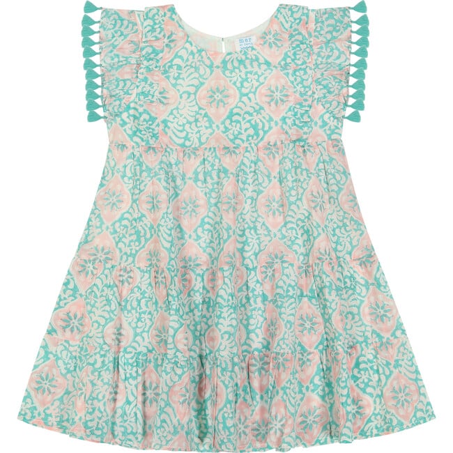 Sophie Tassel Dress, Floral Block Print