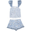 Capella Pajama Set, Hydrangea - Pajamas - 1 - thumbnail