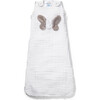 Non Weighted Tummy Sleeper Wearable Lovey Blanket, White and Gray - Blankets - 1 - thumbnail