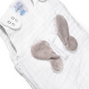 Non Weighted Tummy Sleeper Wearable Lovey Blanket, White and Gray - Blankets - 2