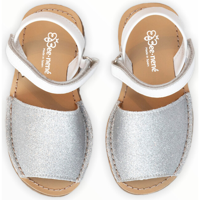 Leather Menorquina Sandals, Glitter