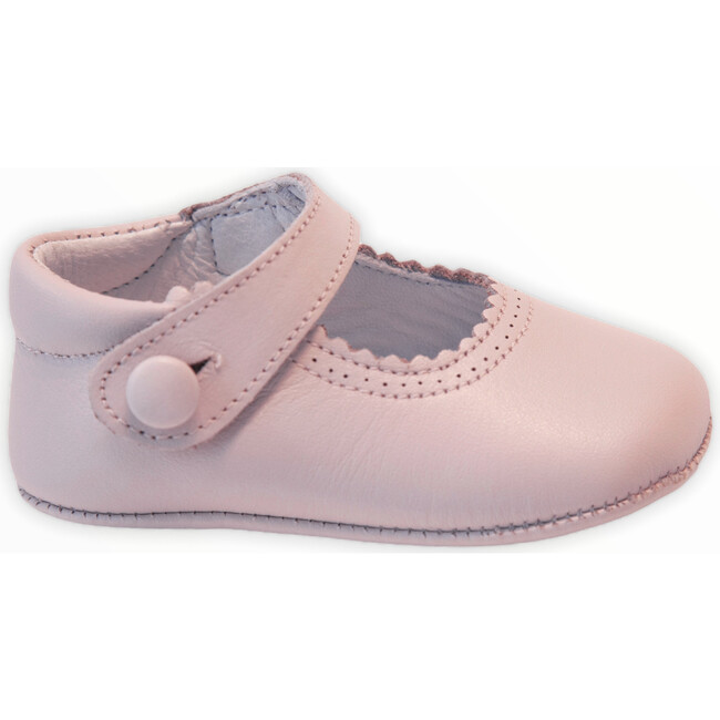 Leather Mary Jane Crib Shoe, Pink - Mary Janes - 1