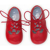Leather Lace up Shoe, Red - Dress Shoes - 3