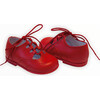 Leather Lace up Shoe, Red - Dress Shoes - 4