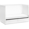 Bento 3-in-1 Convertible Storage Crib with Toddler Bed Conversion Kit, White - Cribs - 3