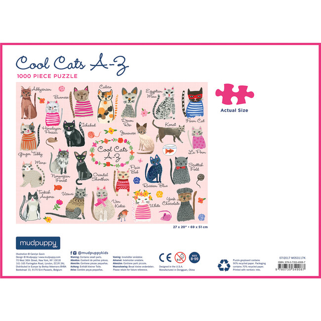 Cool Cats A-Z: 1000 Piece Family Puzzles - Puzzles - 3