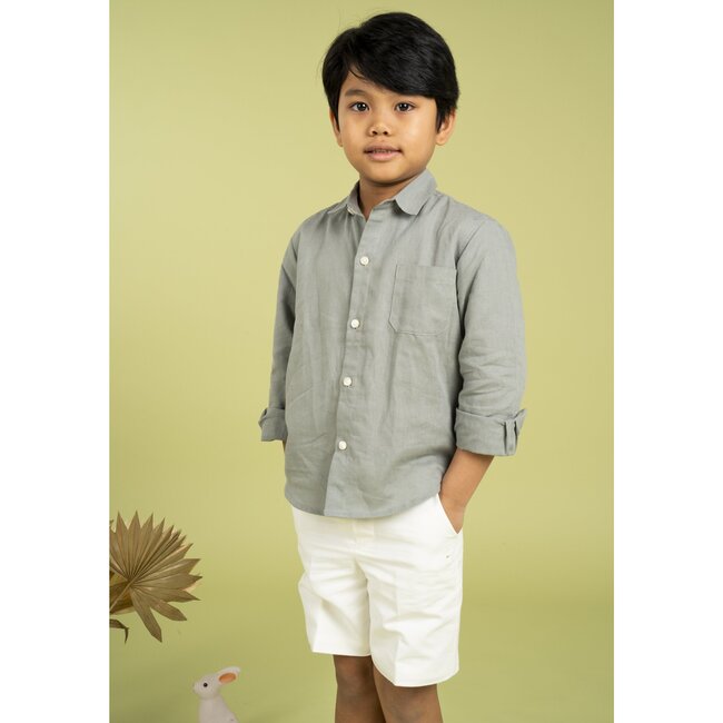 Ralph Linen Shirt, Khaki - Shirts - 3