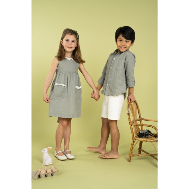 Ralph Linen Shirt, Khaki - Shirts - 4