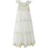 Athena Crinkle Embroidery Maxi Dress, White - Dresses - 1 - thumbnail