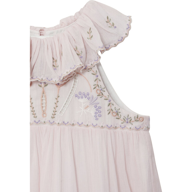 Athena Crinkle Embroidery Maxi Dress, Ballet Pink - Dresses - 3