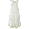 Athena Crinkle Embroidery Maxi Dress, White - Dresses - 5