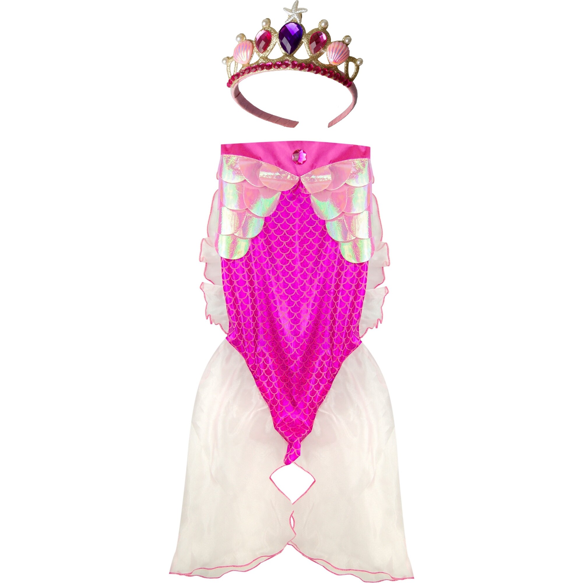 Mermaid Glimmer Skirt w/Tiara, Pink - Costumes - 1