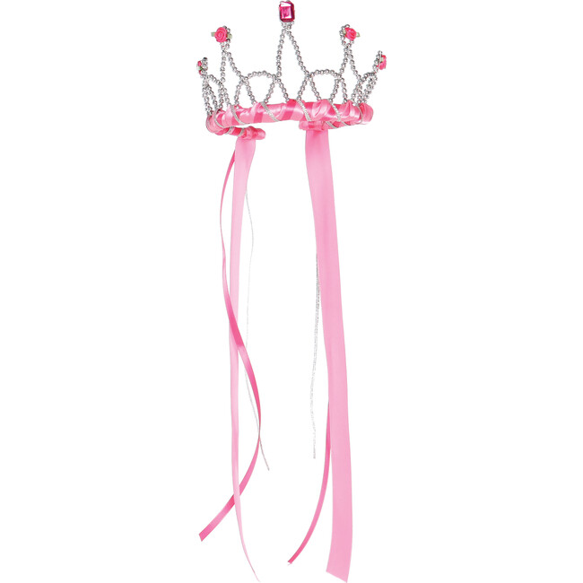 Ribbon Tiara, Dark Pink - Costume Accessories - 1