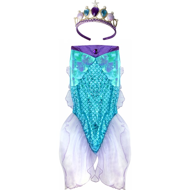 Mermaid Glimmer Skirt w/Tiara, Lilac/Blue