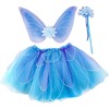 Fancy Flutter Skirt With Wings & Wand, Blue - Costumes - 1 - thumbnail