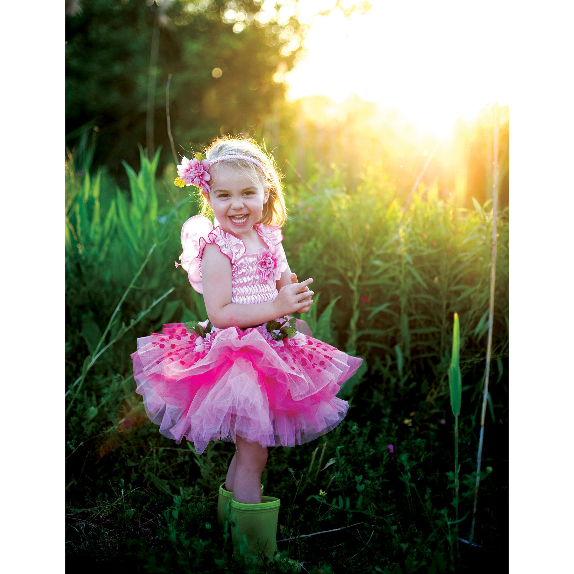 Fairy Blooms Deluxe Dress, Pink - Great Pretenders Kids