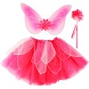 Fancy Flutter Skirt With Wings & Wand, Pink - Costumes - 1 - thumbnail