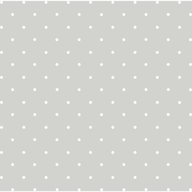 Polka Dot Traditional Wallpaper, Grey