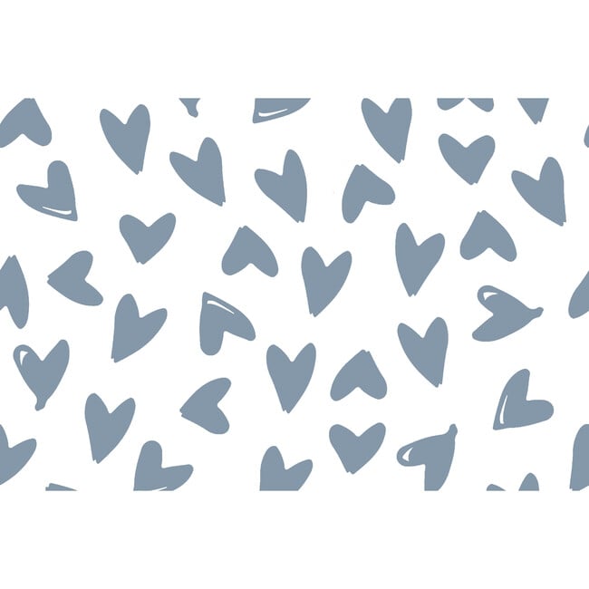 Hearts Removable Wallpaper, French Blue/White - Wallpaper - 3