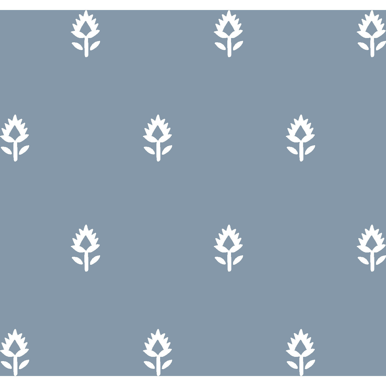 Block Print Removable Wallpaper, French Blue - Wallpaper - 1