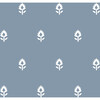 Block Print Traditional Wallpaper, French Blue - Wallpaper - 1 - thumbnail