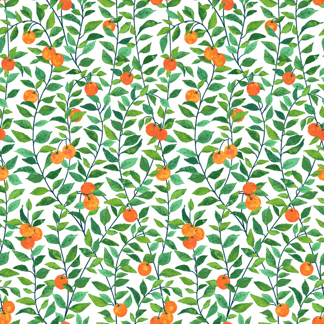 Nathan Turner Orange Crush Traditional Wallpaper, White