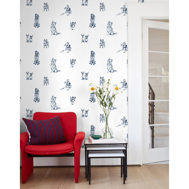 Nathan Turner Mutts Traditional Wallpaper, Blue