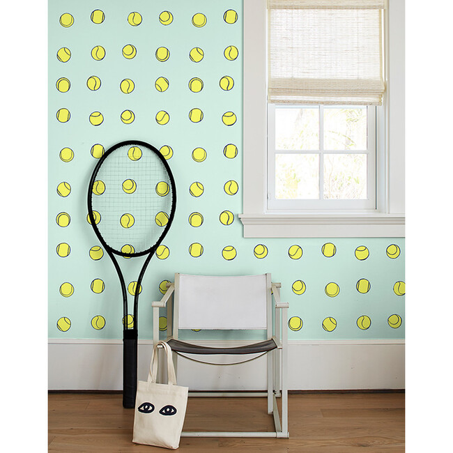 Clare V. Tennis Balls Removable Wallpaper, Mint