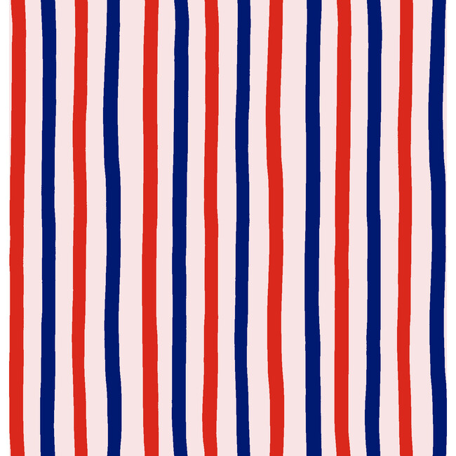 Clare V. Stripes Removable Wallpaper, Red/Shell