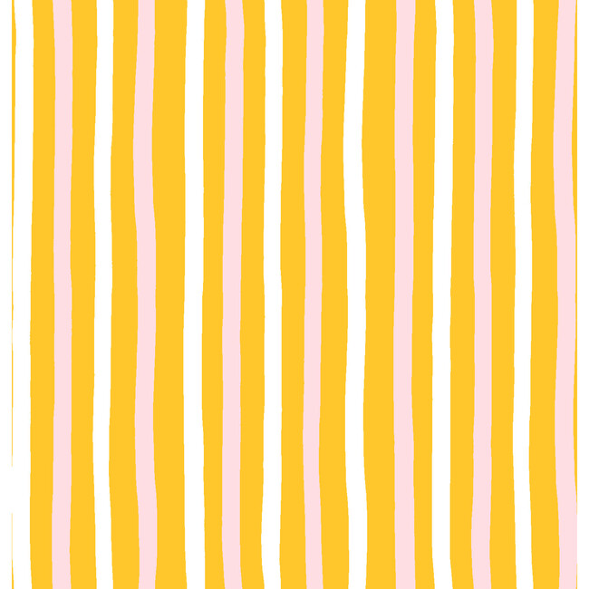Clare V. Stripes Removable Wallpaper, Marigold