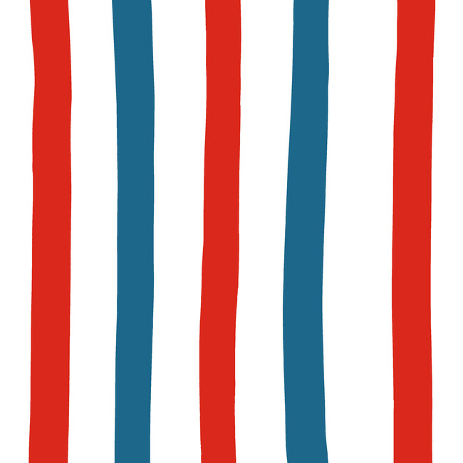 Clare V. Stripes Removable Wallpaper, Red/Blue - Wallpaper - 3