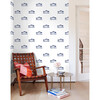 Clare V. Sardines Traditional Wallpaper, Navy - Wallpaper - 2