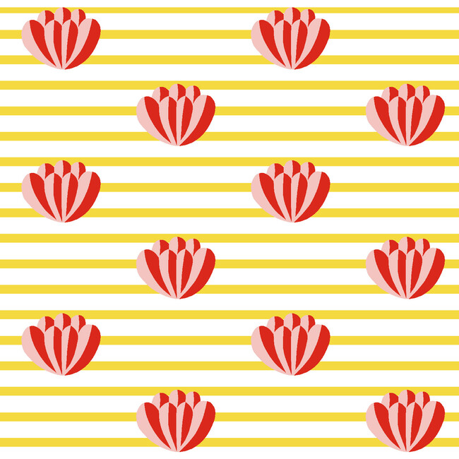 Clare V. Lotus Stripe Removable Wallpaper, Marigold