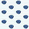 Clare V. Lotus Stripe Removable Wallpaper, Blue - Wallpaper - 1 - thumbnail