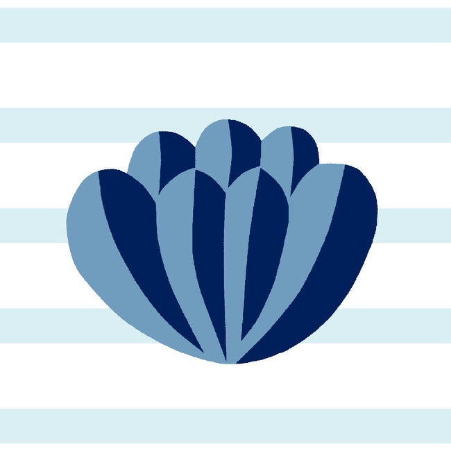 Clare V. Lotus Stripe Removable Wallpaper, Blue - Wallpaper - 3