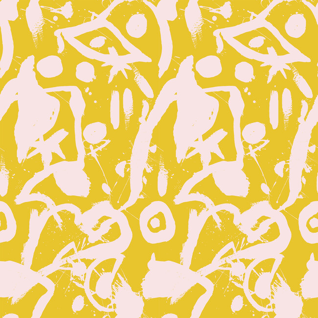 Chris Benz El Quijote Removable Wallpaper, Pink/Yellow - WallShoppe