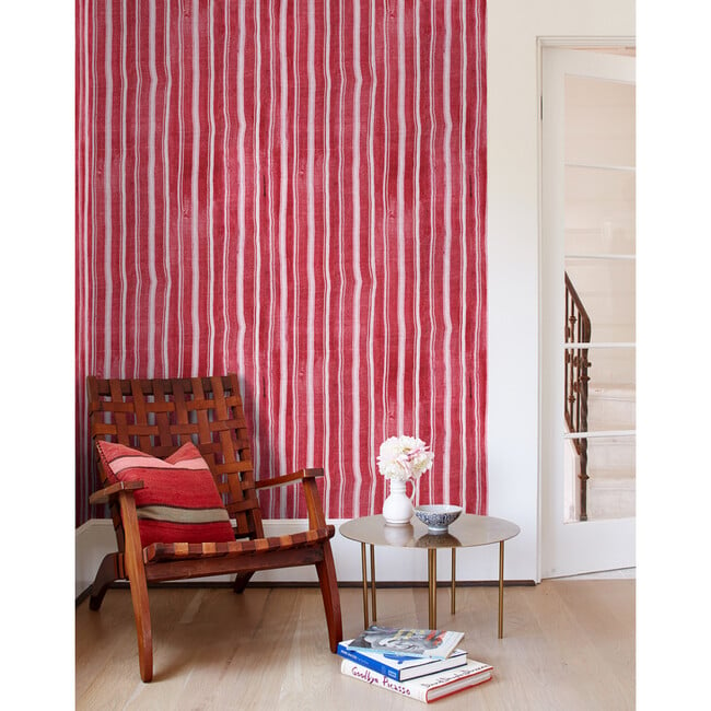 Chris Benz Monroe Street Traditional Wallpaper, Red - Wallpaper - 2