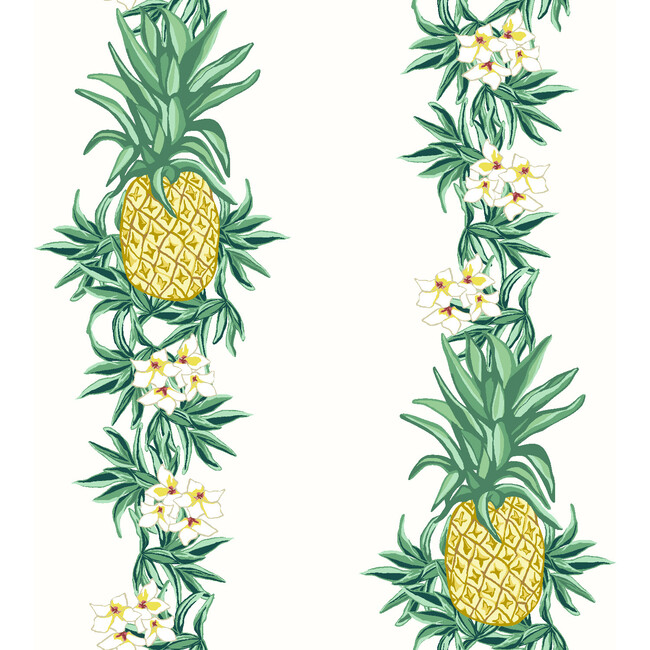 Nathan Turner Pineapple Removable Wallpaper, White