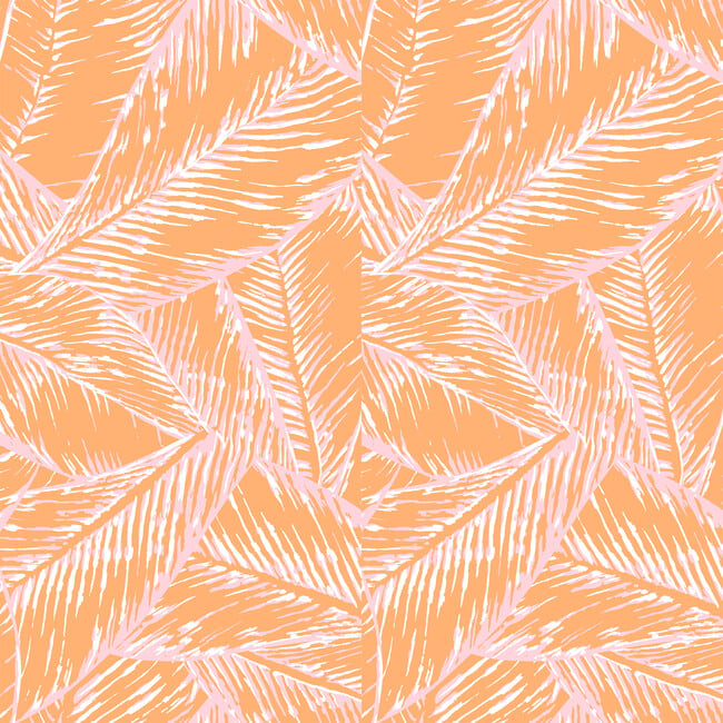 Best Fronds Traditional Wallpaper, Creamsicle