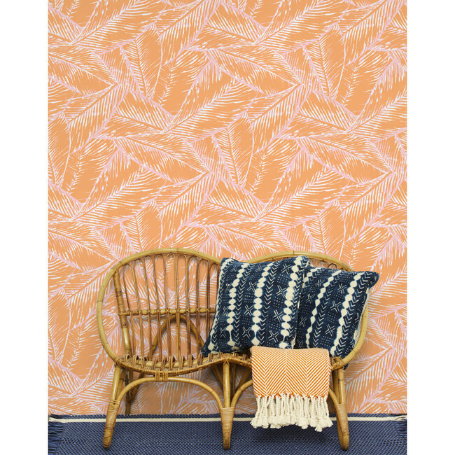 Best Fronds Traditional Wallpaper, Creamsicle - Wallpaper - 2