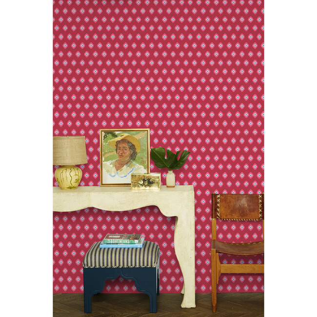 Tangier Medallion Traditional Wallpaper, Red - Wallpaper - 2