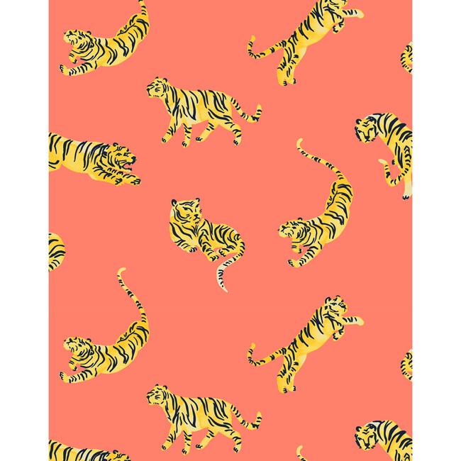 Tea Collection Tigers Removable Wallpaper, Watermelon