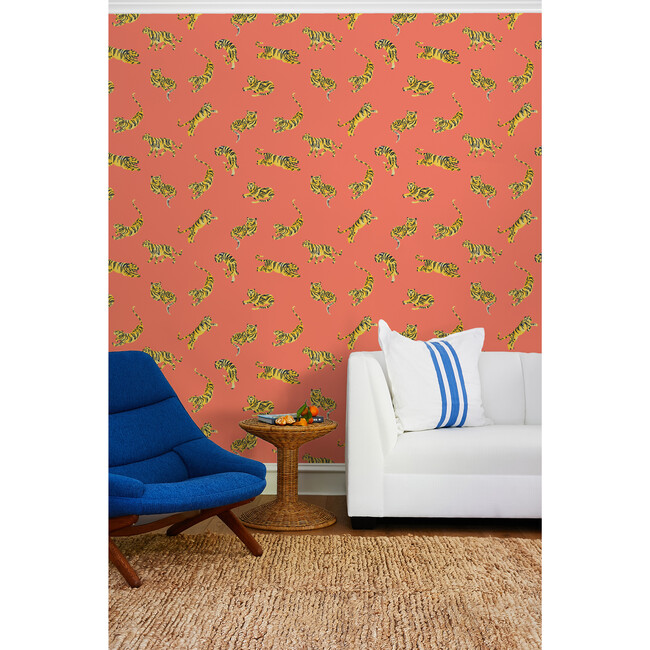 Tea Collection Tigers Removable Wallpaper, Watermelon - Wallpaper - 2