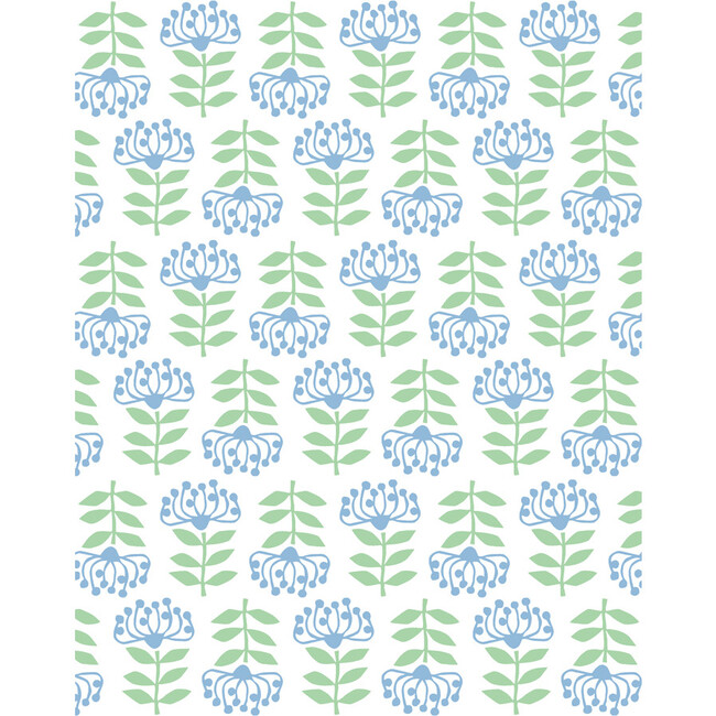 Tea Collection Stylized Papyrus Removable Wallpaper, Cornflower