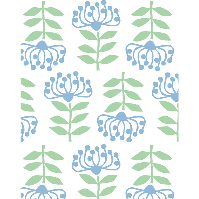 Tea Collection Stylized Papyrus Traditional Wallpaper, Cornflower - Wallpaper - 3