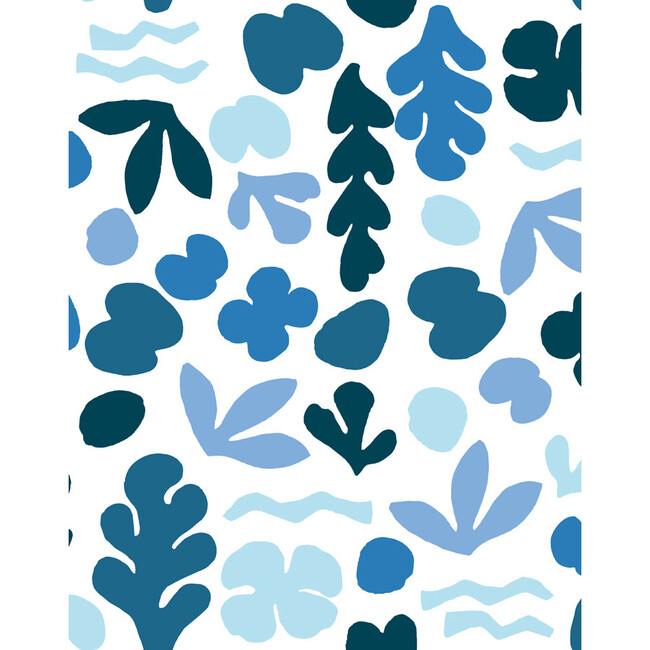 Tea Collection Sea Garden Removable Wallpaper, Blue