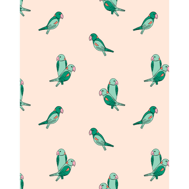 Tea Collection Alexandrine Parakeet Traditional Wallpaper, Small Caribbean